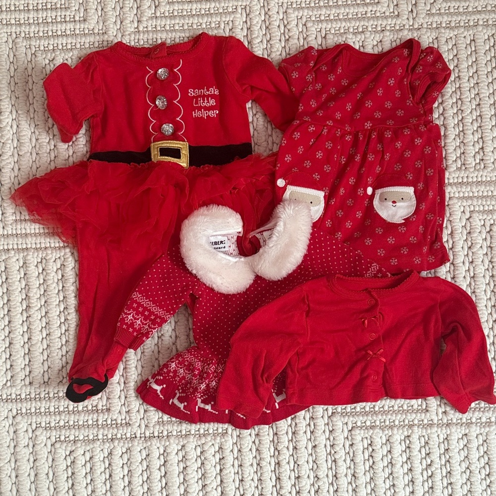 Christmas Red Baby Outfit Set read details for sizing!